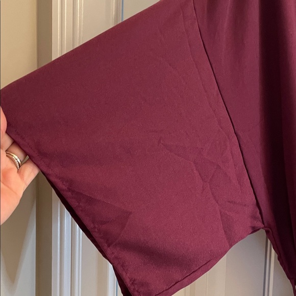 LuLaRoe “Melinda” Burgundy Jumpsuit shorts - Picture 6 of 11